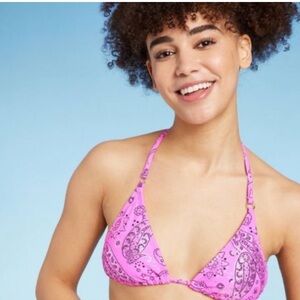 Wild Fable Pink Paisley Bikini Top